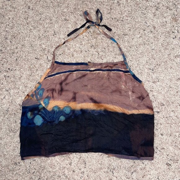 Vintage Y2K Dyed Mineral Tie Back Halter Top - Picture 1 of 6